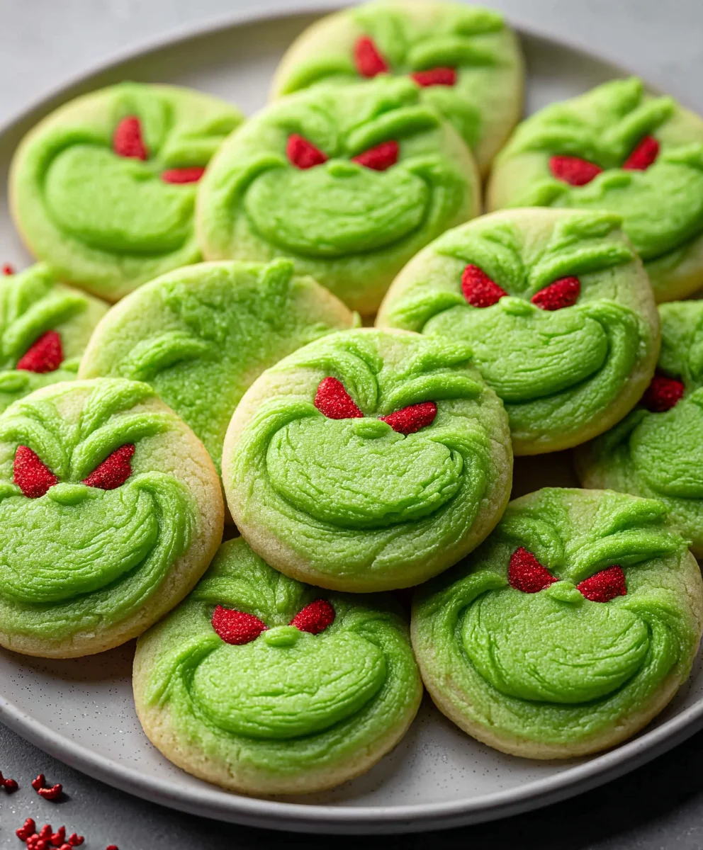 Grinch Sugar Cookies- Easy Festive Holiday Treat