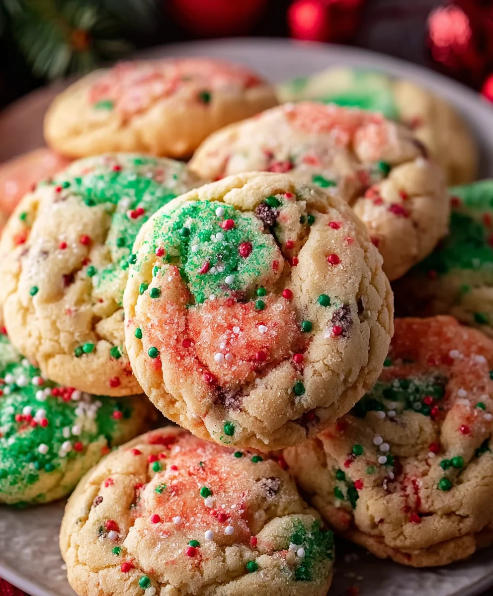 Christmas Sprinkle Pudding Cookies-Festive & Easy