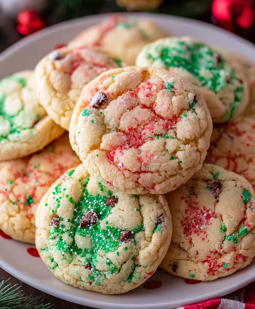 Christmas Sprinkle Pudding Cookies-Festive & Easy