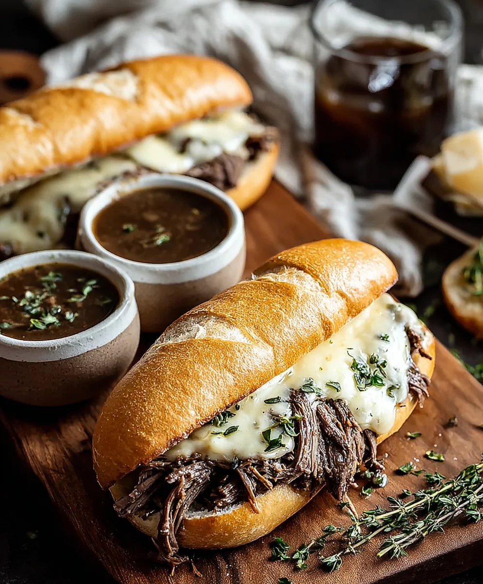 Classic French Dip Sandwiches- Savory Beef Au Jus Recipe