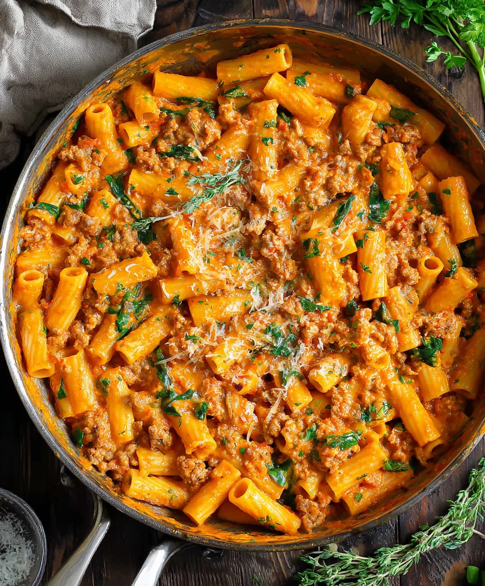 One-Pan Beef Rigatoni Creamy 30-Minute Meal