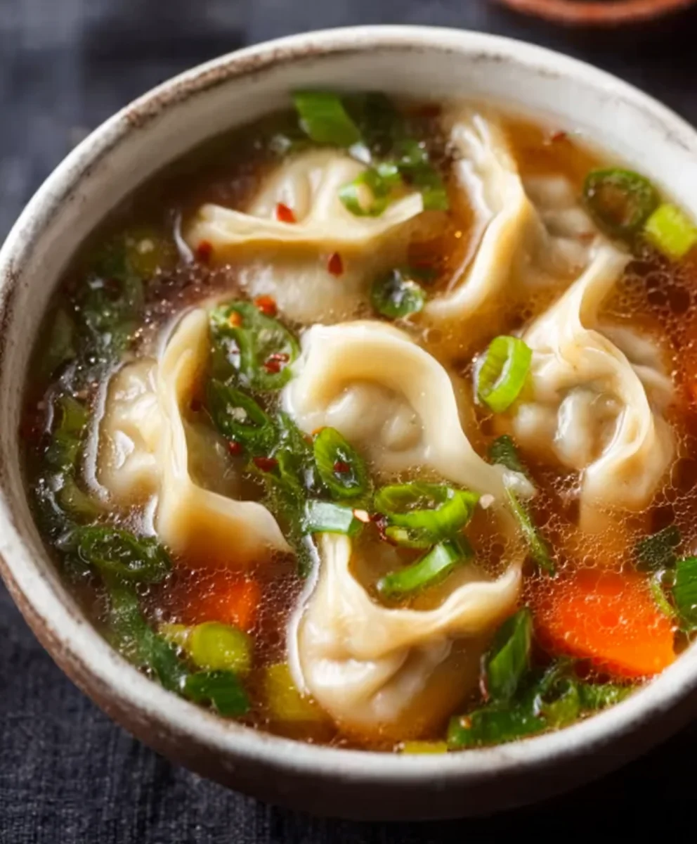 Hearty Potsticker Soup - Comforting Beef Noodle Delight