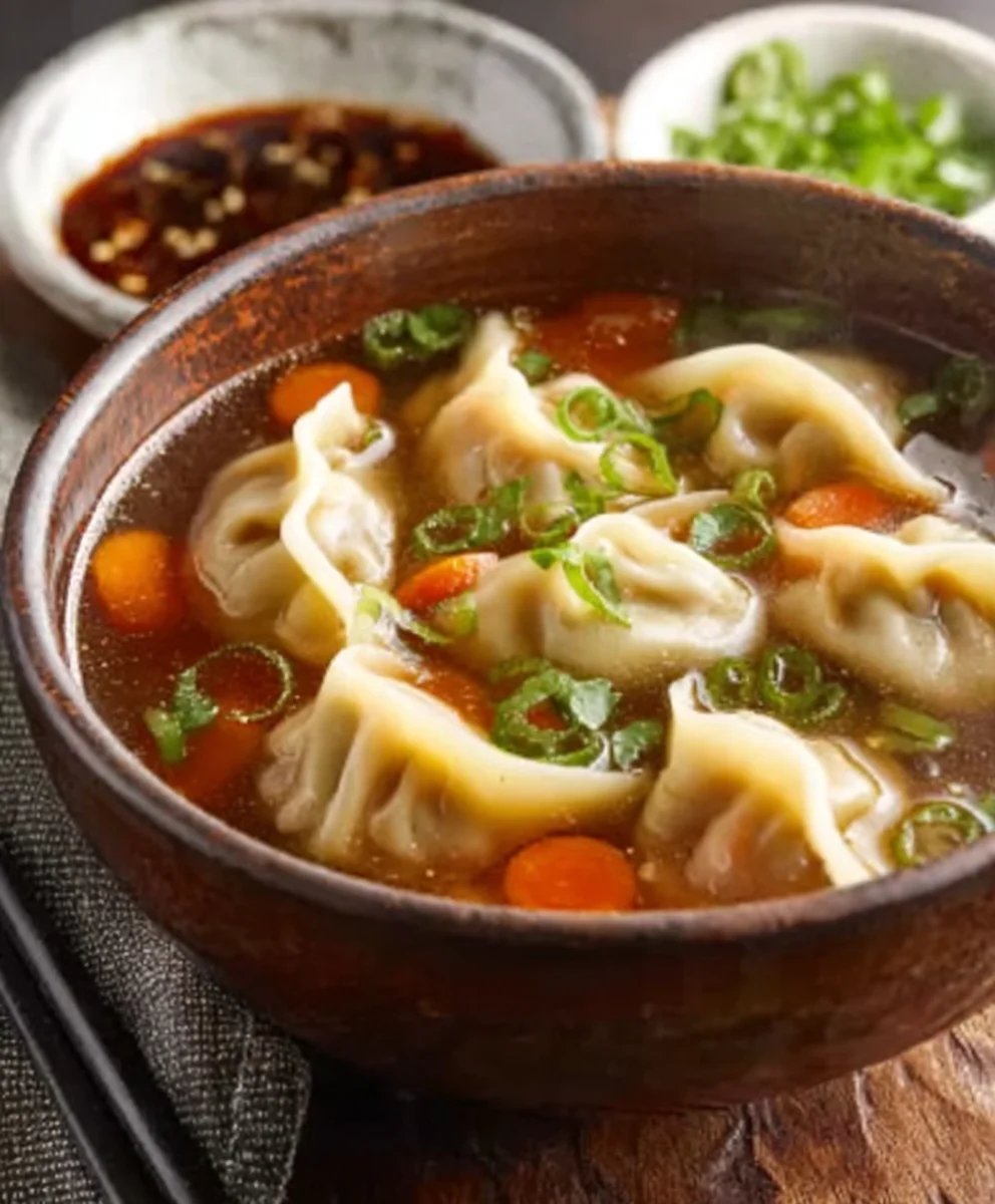 Hearty Potsticker Soup - Comforting Beef Noodle Delight