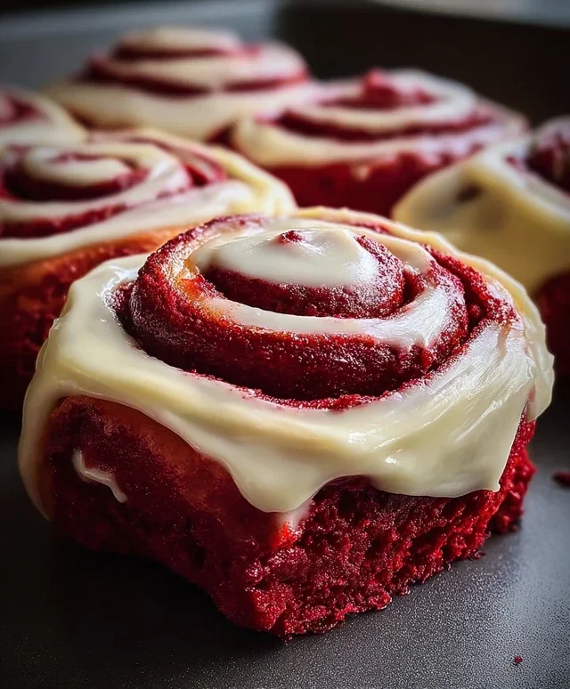 Red Velvet Cinnamon Rolls with Cream Cheese Icing