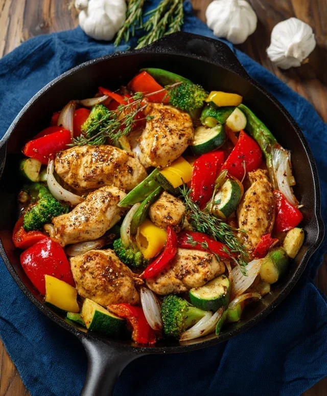 Healthy Chicken and Vegetables Skillet