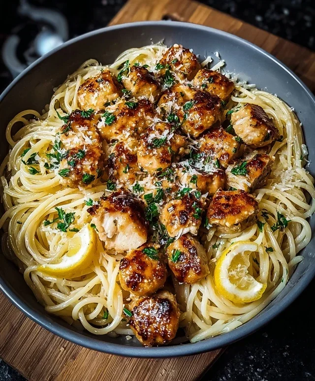 Lemon Chicken with Parmesan Linguine