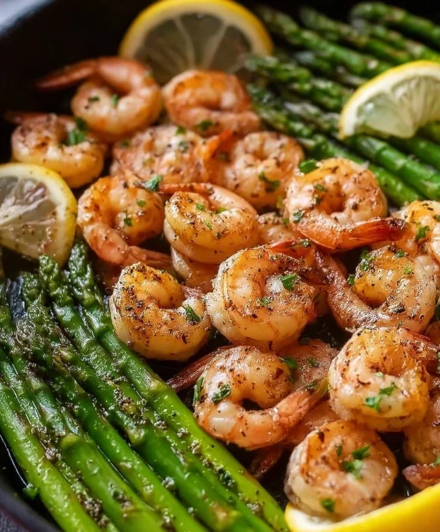 Lemon Garlic Shrimp and Asparagus (20-Minutes)