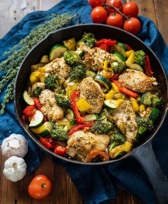 Healthy Chicken and Vegetables Skillet