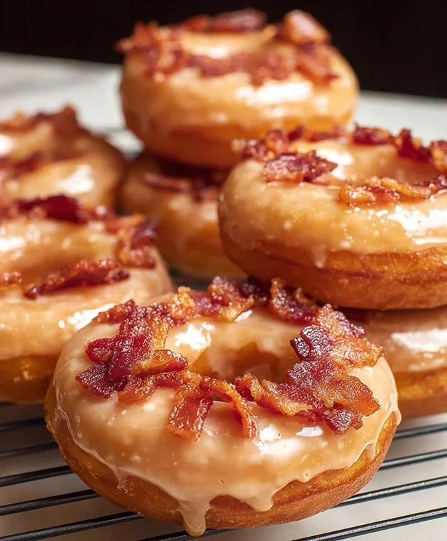 Maple Beef Beef Bacon Doughnuts