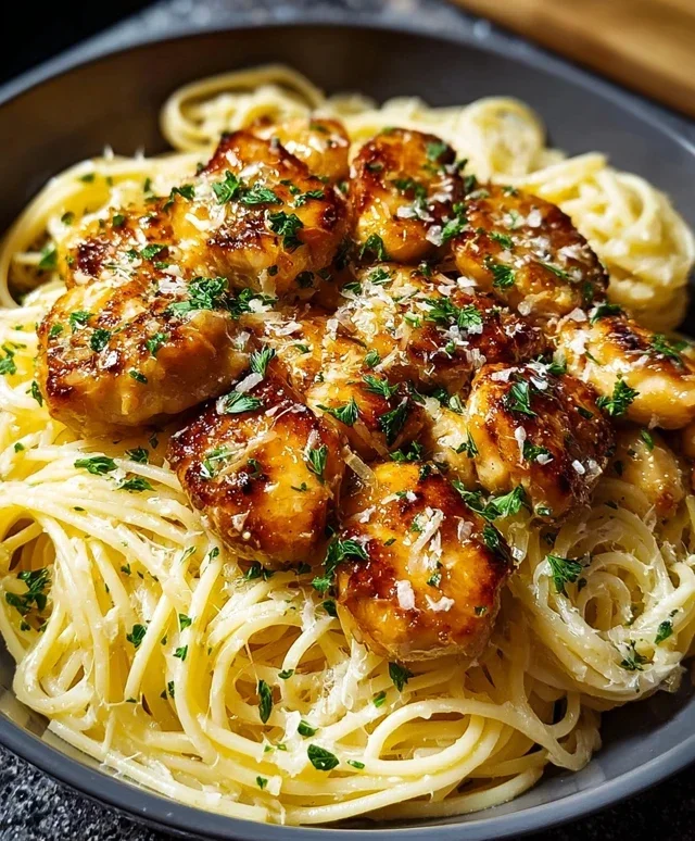 Lemon Chicken with Parmesan Linguine