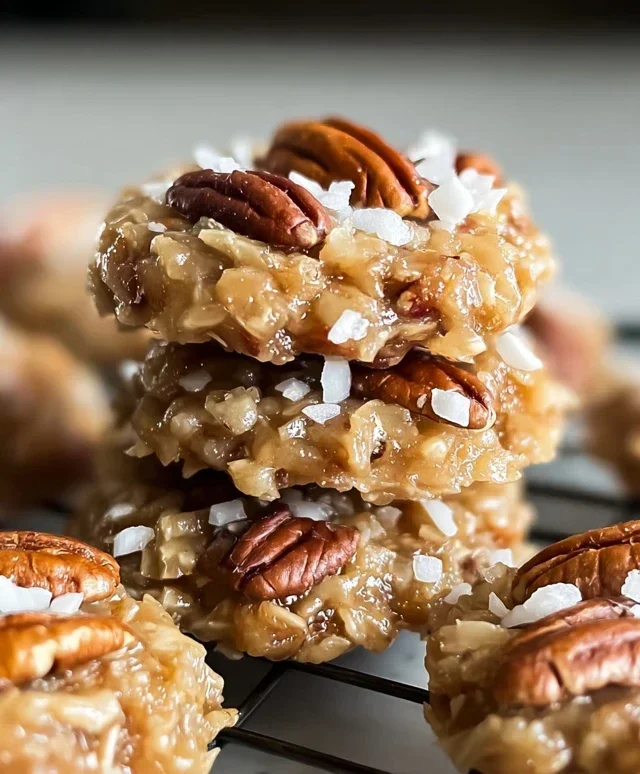No Bake Pecan Coconut Praline Cookies