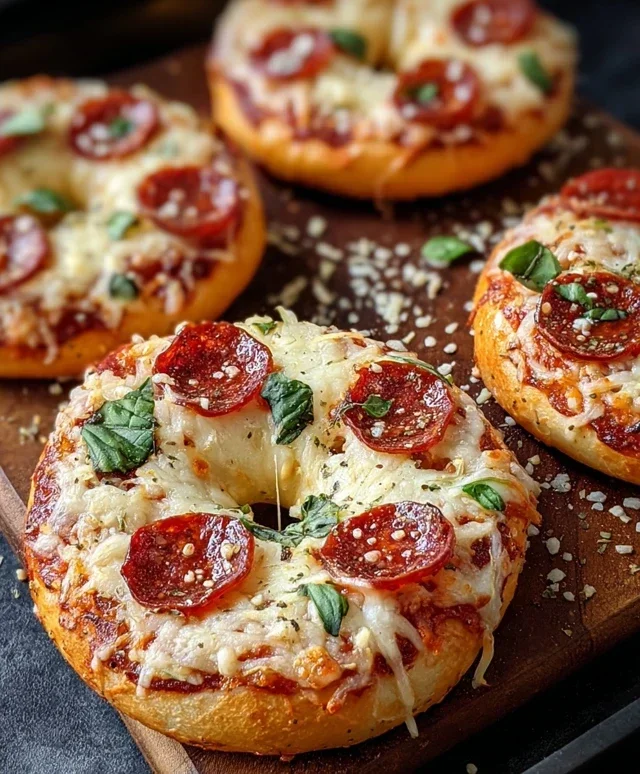 Giant Pizza Bagels