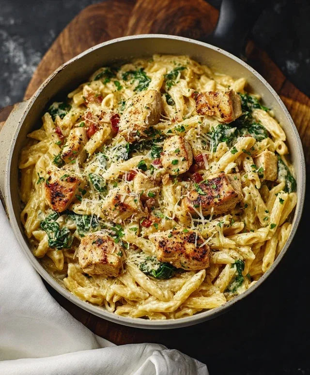Healthy Garlic Parmesan Chicken Pasta