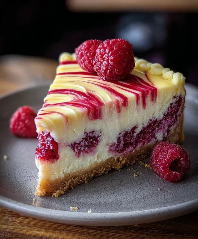 Raspberry Lemon White Chocolate Cheesecake