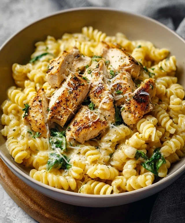 Healthy Garlic Parmesan Chicken Pasta