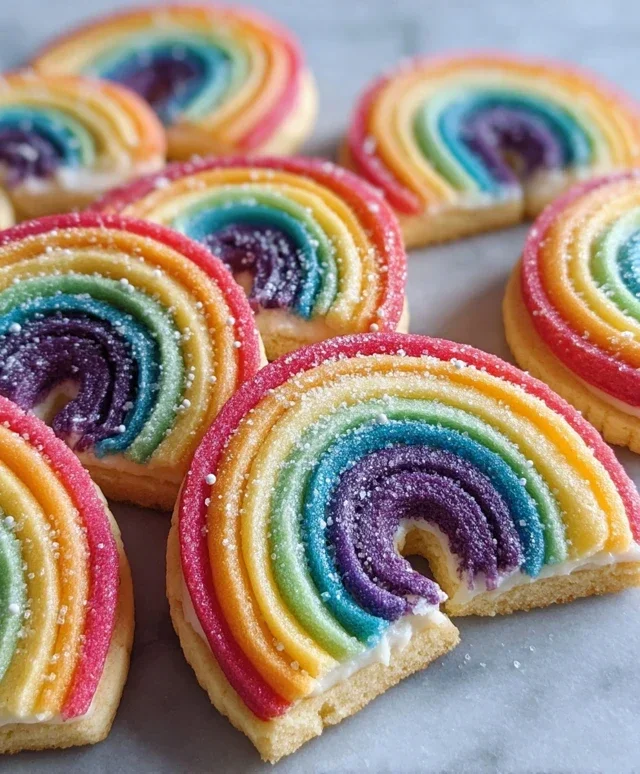 Piped Rainbow Shortbread Cookies
