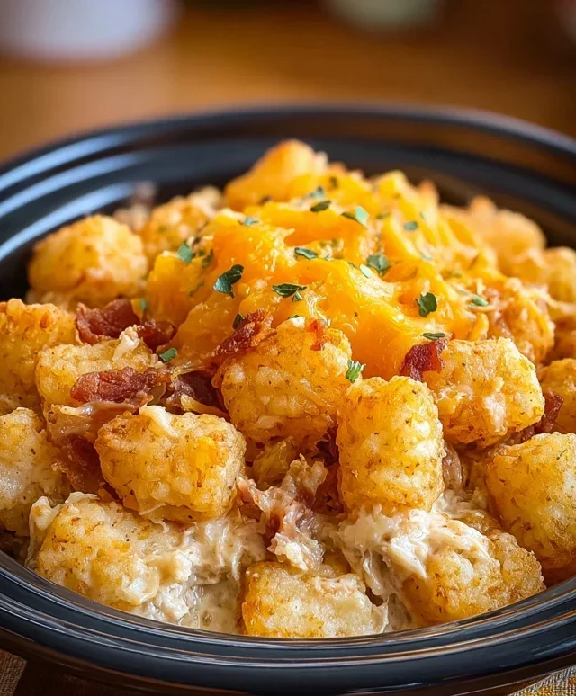 Crock Pot Chicken Tater Tot Casserole