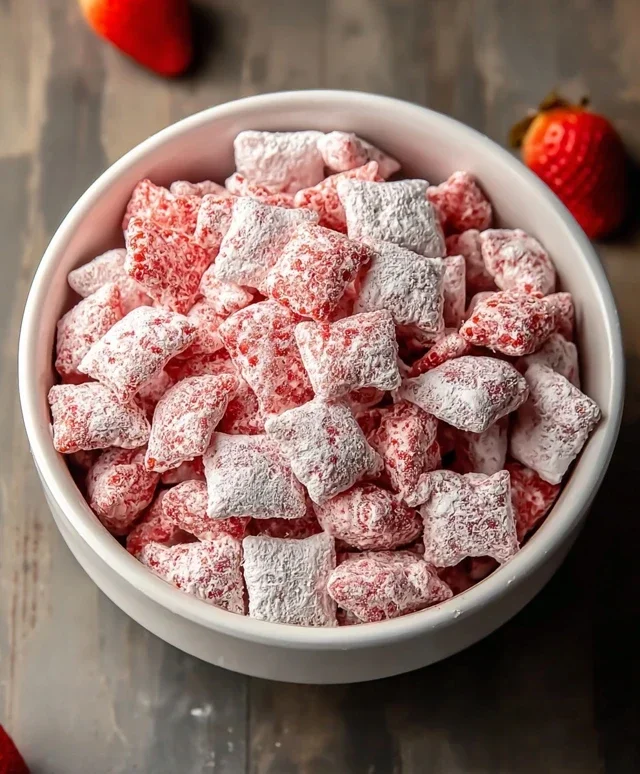 Easy Strawberry Shortcake Puppy Chow