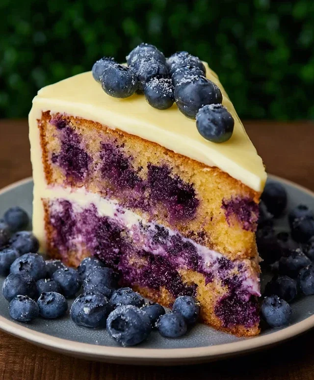 Blueberry Cake with Lemon Cream Cheese Frosting