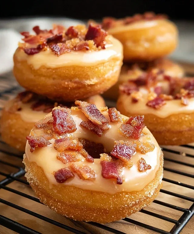 Maple Beef Beef Bacon Doughnuts