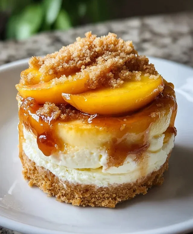 Stuffed Peach Cobbler Mini Cheesecake