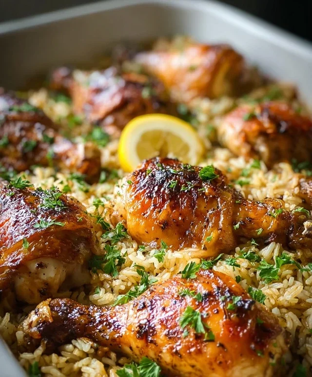 Baked Chicken Legs and Rice