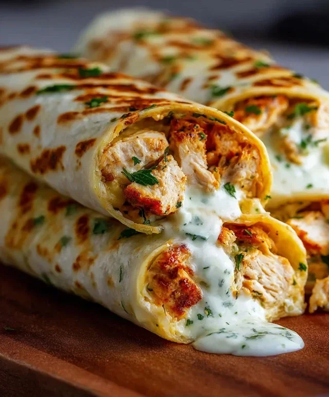 Low Carb Cheesy Garlic Chicken Wraps
