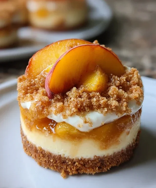 Stuffed Peach Cobbler Mini Cheesecake