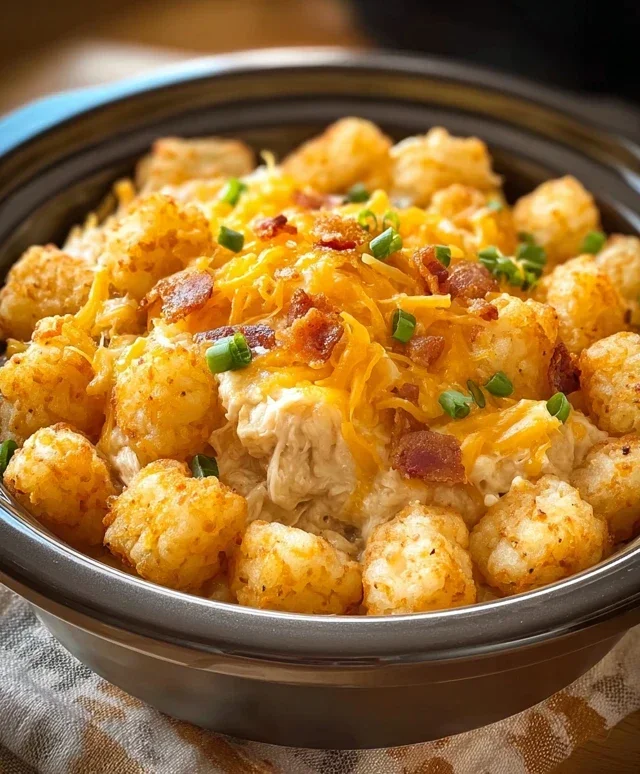 Crock Pot Chicken Tater Tot Casserole