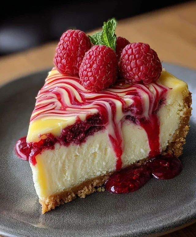 Raspberry Lemon White Chocolate Cheesecake