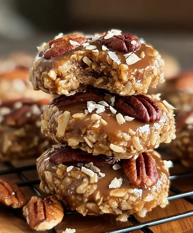 No Bake Pecan Coconut Praline Cookies