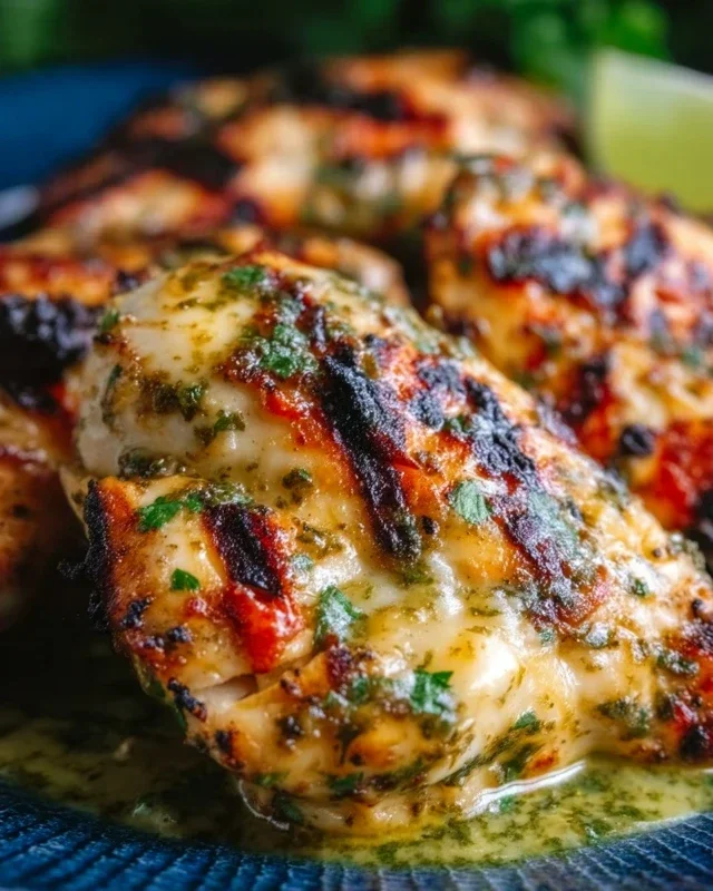 Grilled Salsa Verde Pepper Jack Chicken