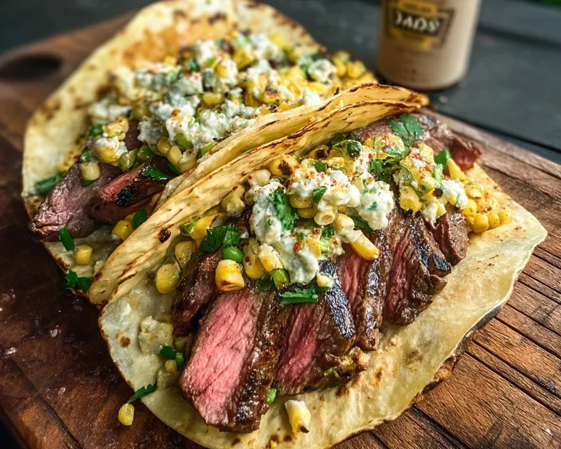 Grilled Elote Steak Tacos