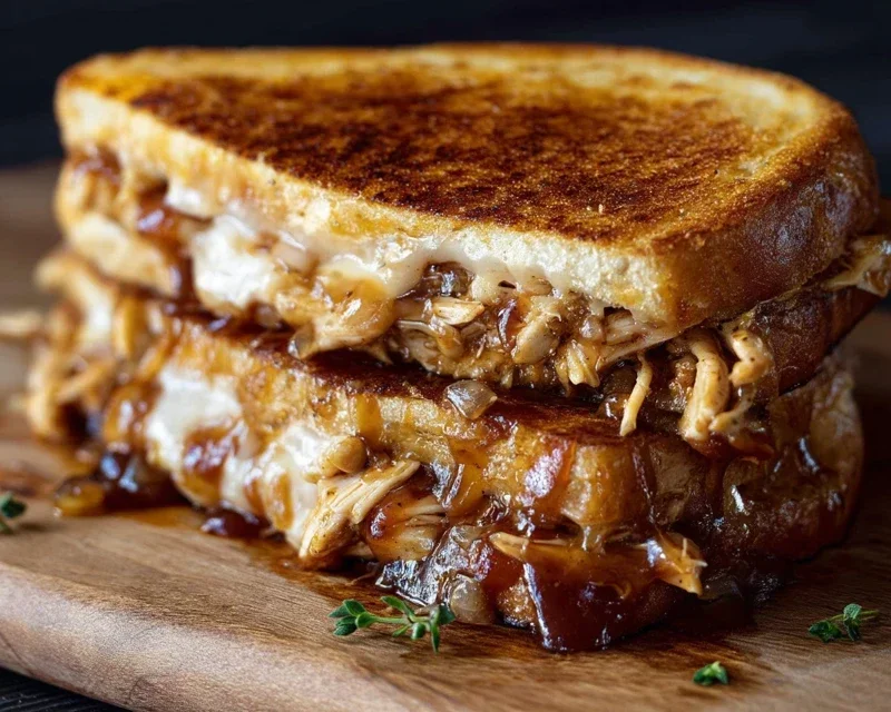 BBQ Chicken Grilled Cheese Sandwich