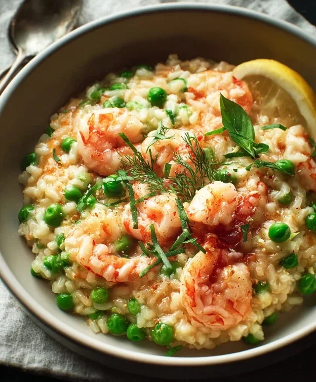 Shrimp Risotto with Peas