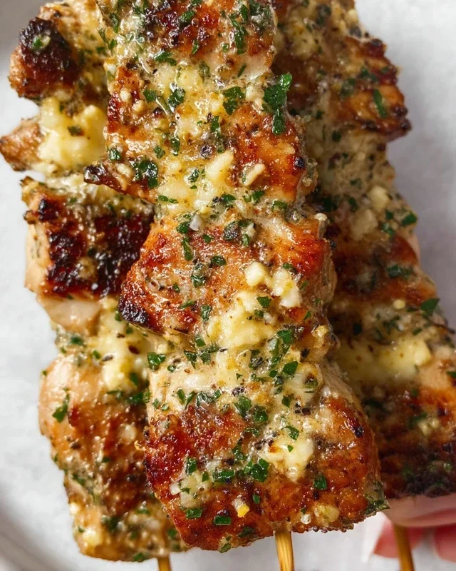 Garlic Parmesan Chicken Skewers
