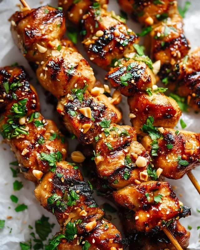 Easy Grilled Asian Chicken Skewers with Honey Garlic Sauce