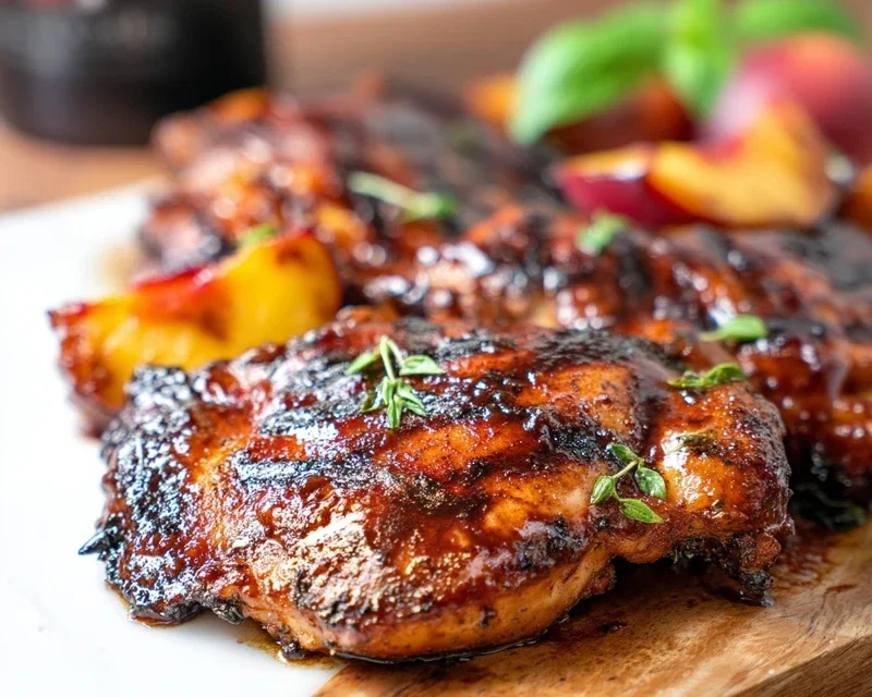 Grilled Bourbon Extract Extract Peach BBQ Chicken