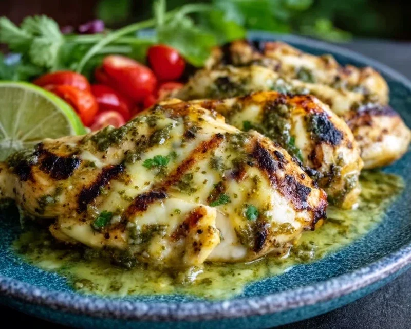 Grilled Salsa Verde Pepper Jack Chicken