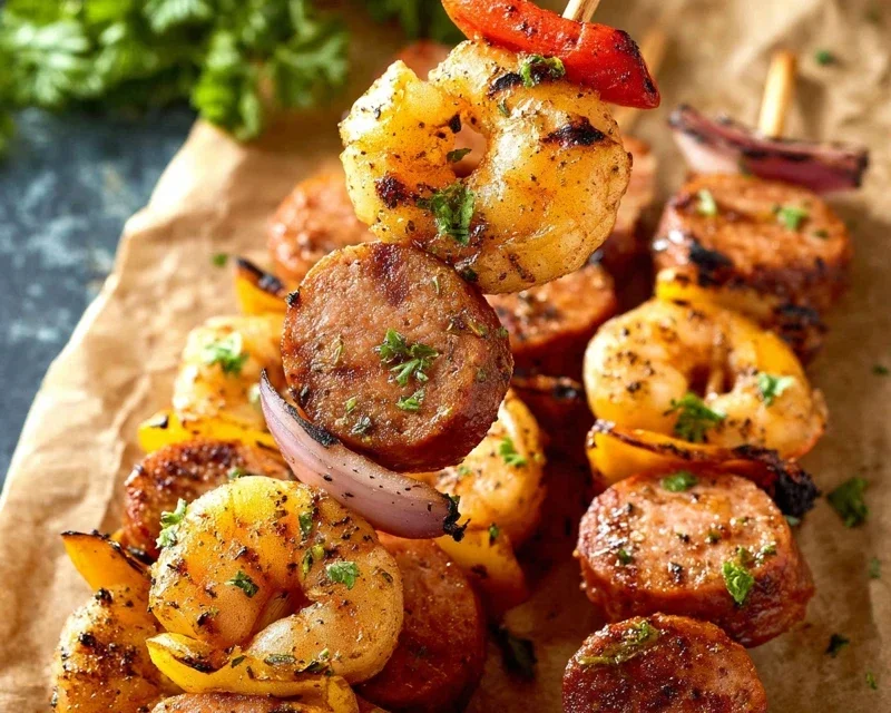 Sausage and Shrimp Kabobs