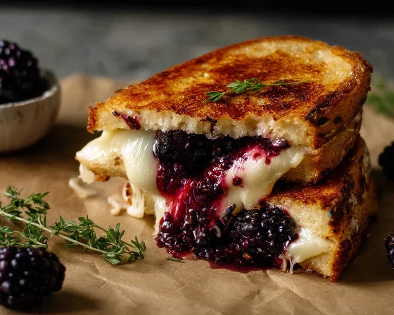 Blackberry Balsamic and Brie Grilled Cheese