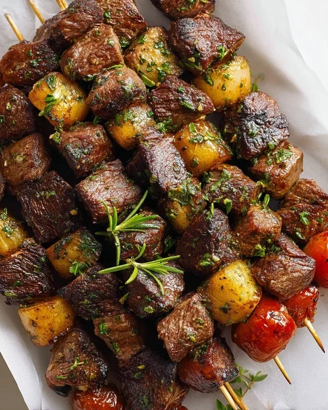 Rosemary Garlic Steak Kebabs