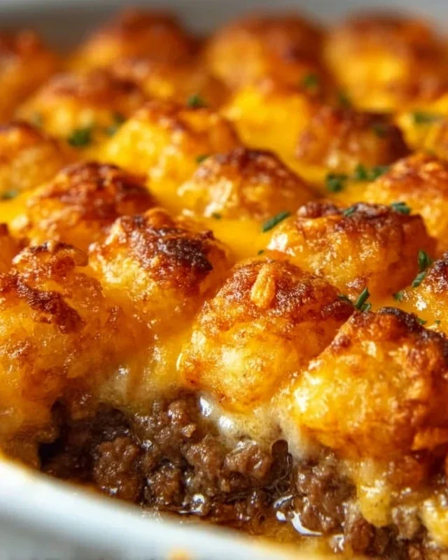 Tater Tot Casserole with Ground Beef