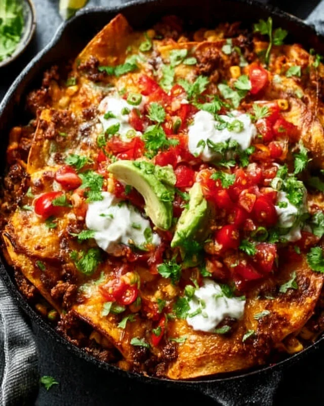Beef Skillet Enchiladas