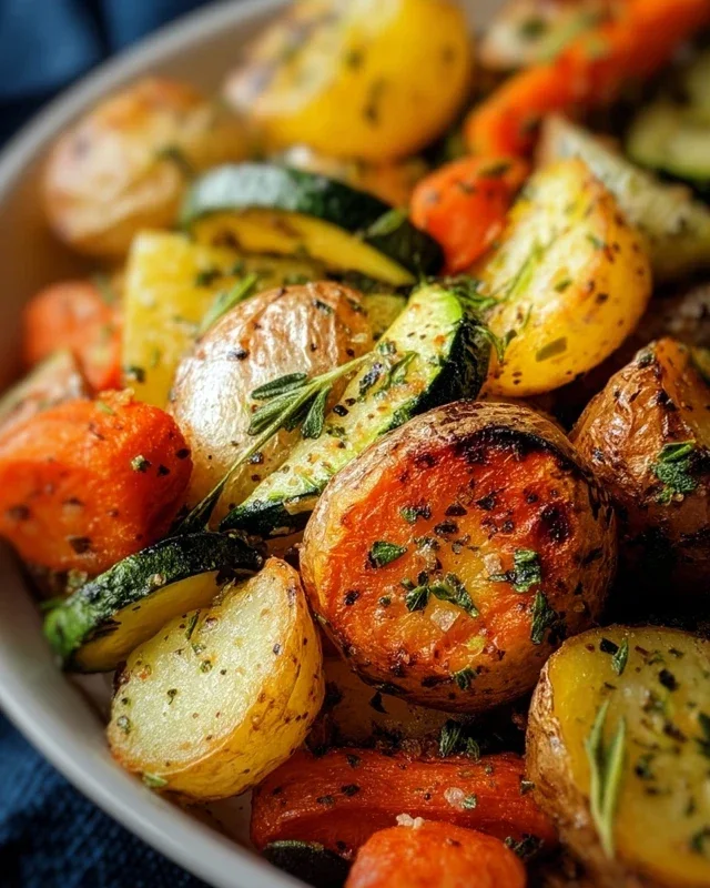 Garlic Herb Roasted Potatoes Carrots and Zucchini