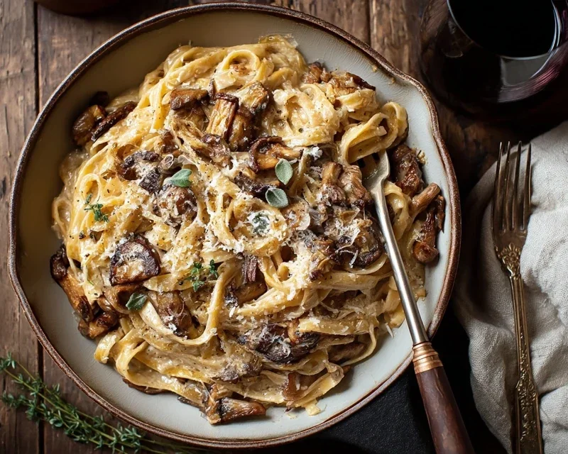 Caramelized Leek and Mushroom Gruyere Pasta