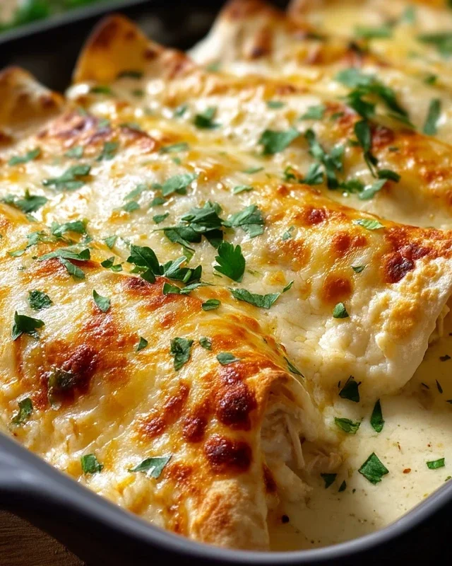 Creamy White Chicken Enchiladas