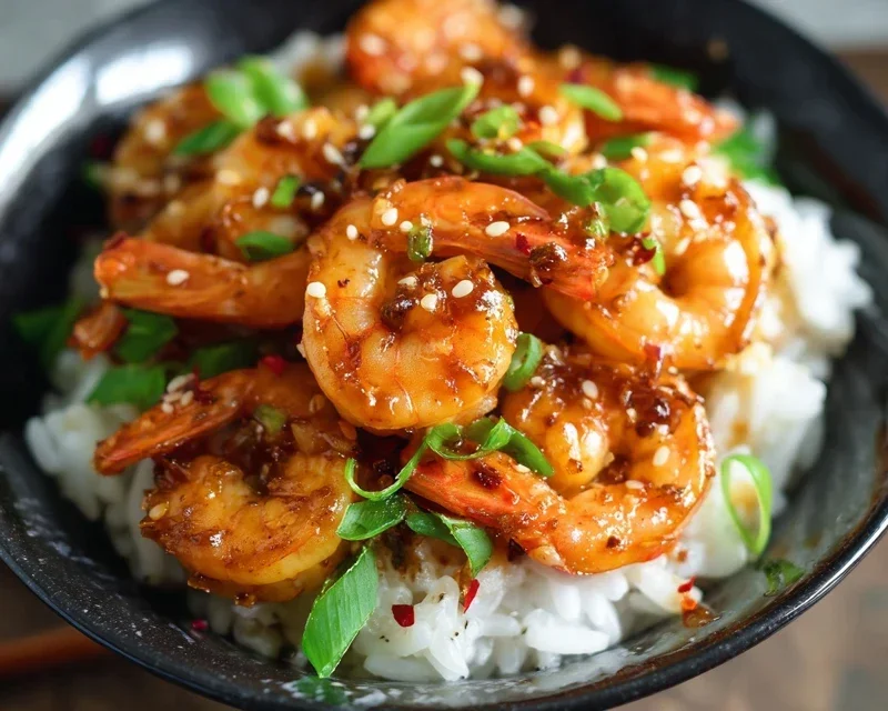 Honey Garlic Shrimp Bowls