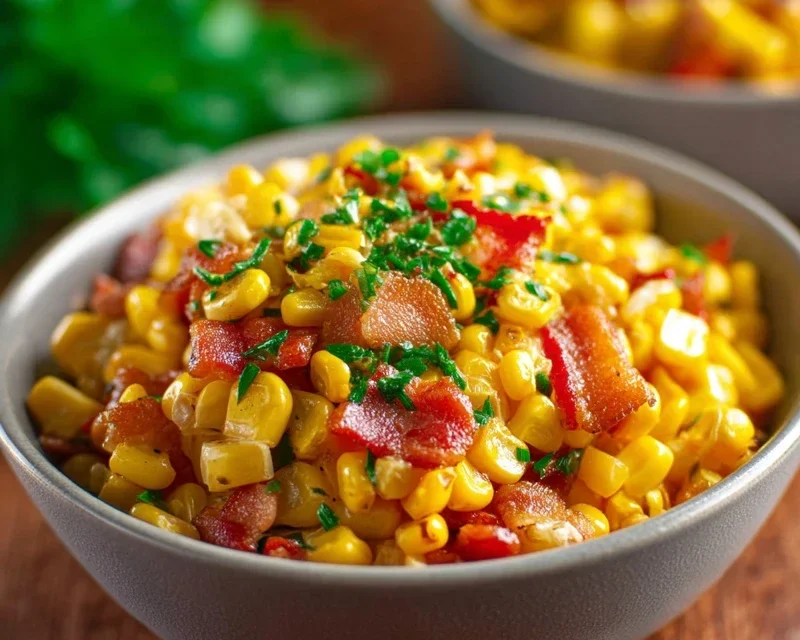 Fresh Corn and Beef Beef Bacon Side Dish
