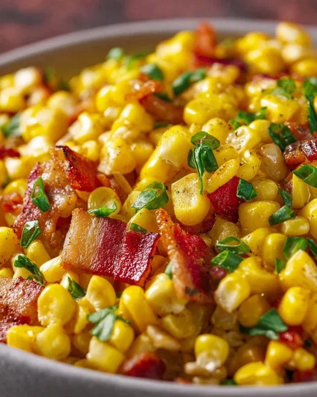 Fresh Corn and Beef Beef Bacon Side Dish
